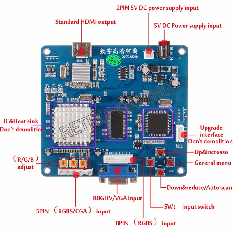 Convertidor CGA a HDMI, Placa  - Board Game Maker reseña y precio